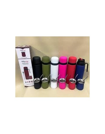 SET TERMO DE ACERO 1lts +...